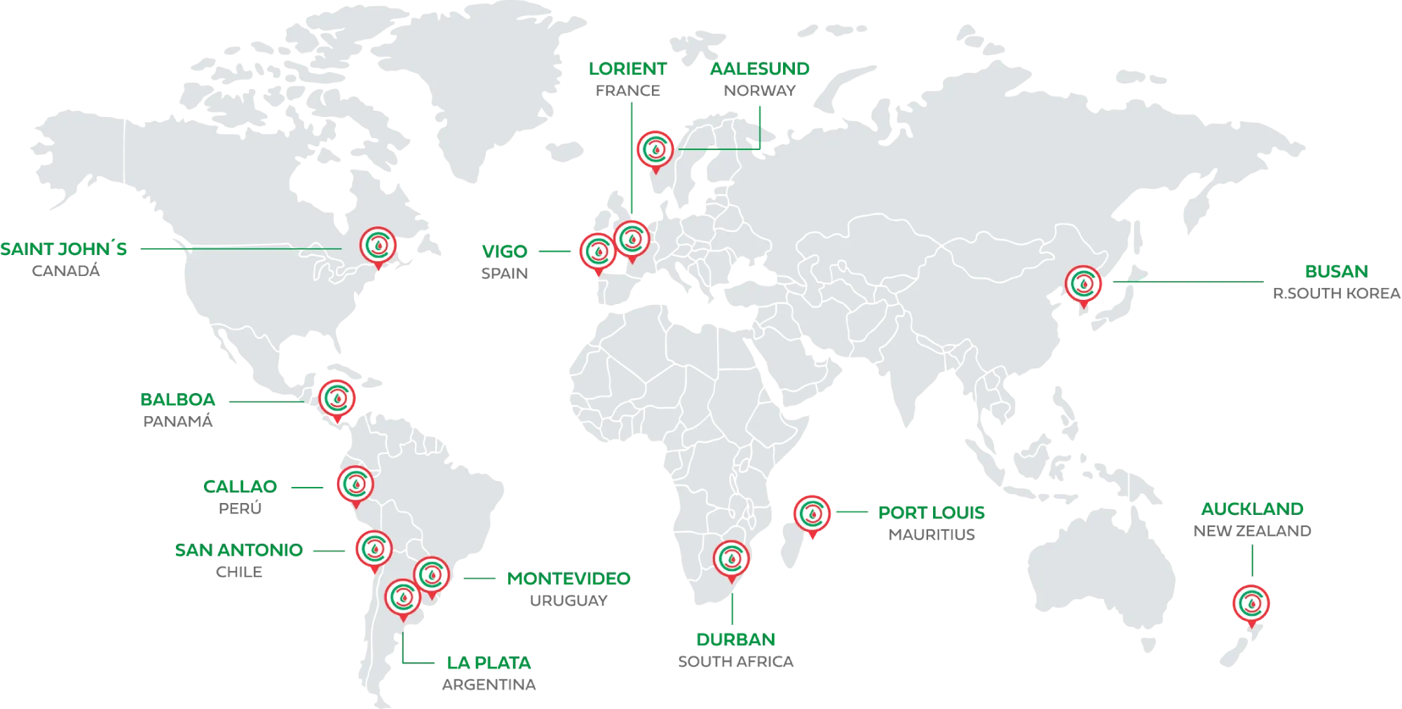 Other ports where we operate Castrol Marine Enriel